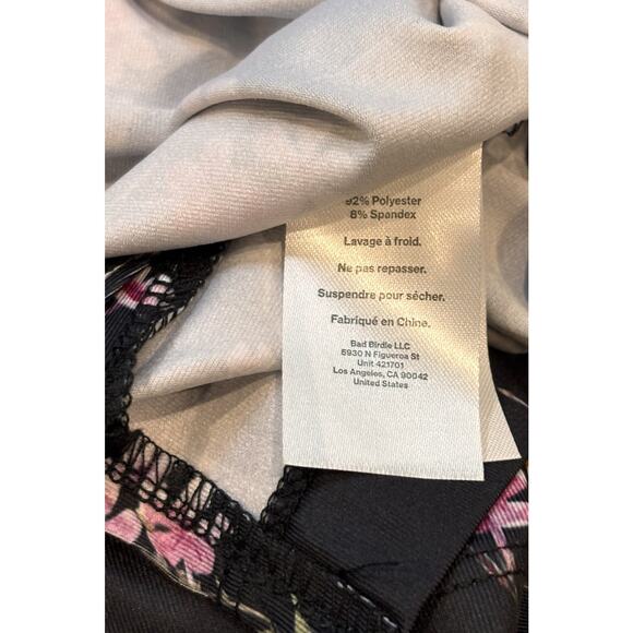 Bad Birdie Men's XL Black Polo Arcadia Pink Floral Short Sleeve Stretch Golf - Picture 6 of 6